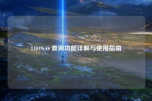 11049cσ查询功能详解与使用指南