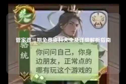 管家婆三期免费资料大全及详细解析指南