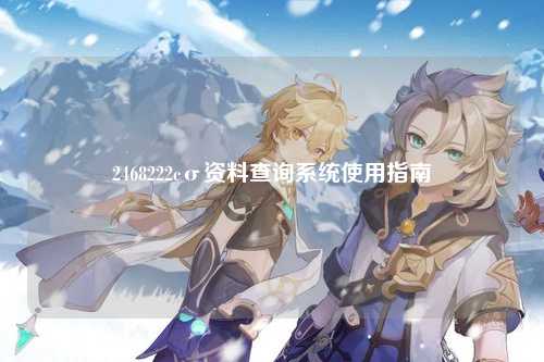 2468222cσ资料查询系统使用指南
