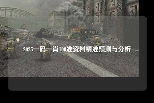 2025一码一肖100准资料精准预测与分析