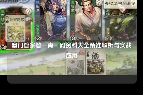 澳门管家婆一肖一码资料大全精准解析与实战应用